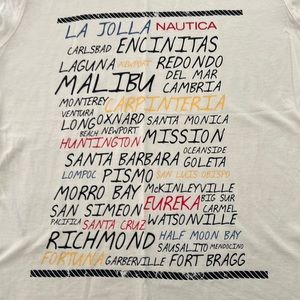 Nautical California Cities Graphic Ter Shirt XL